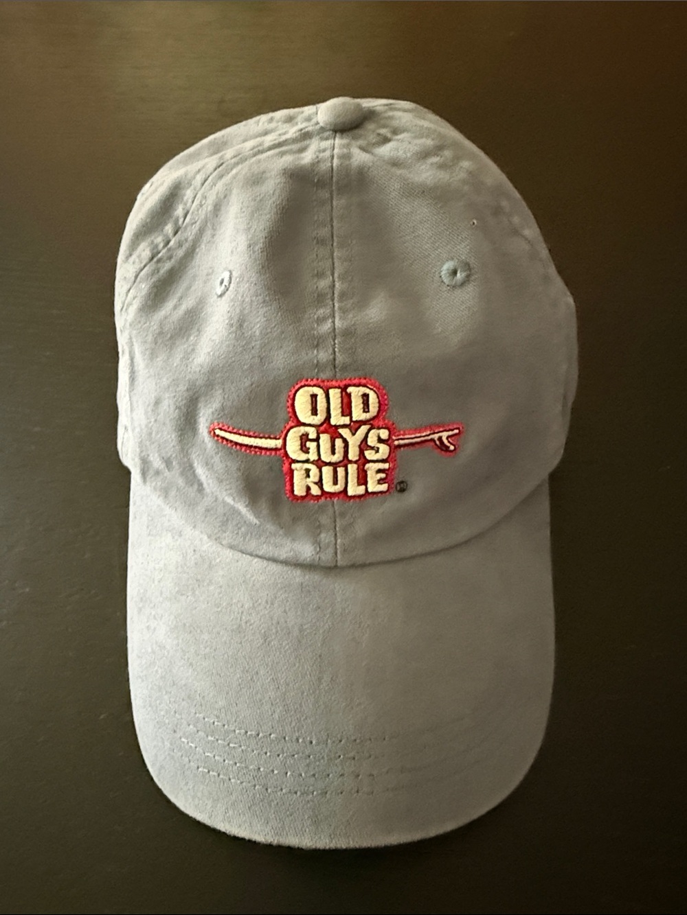 Old Guys Rule Baseball Cap Hat distressed blue